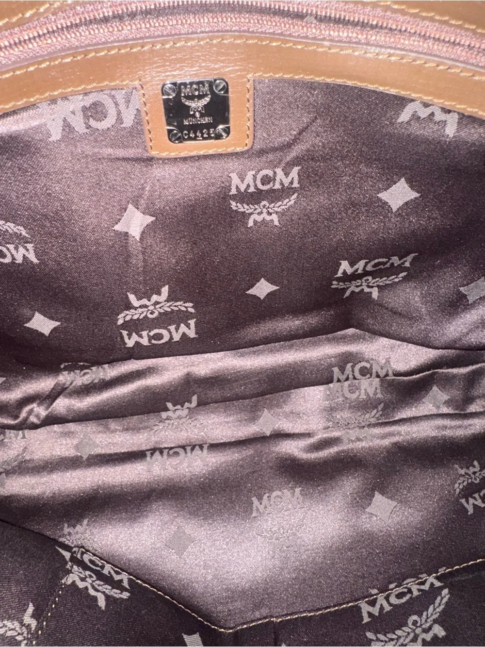 MCM Brown Monogram Canvas Crossbody Messenger/laptop Bag NWOT